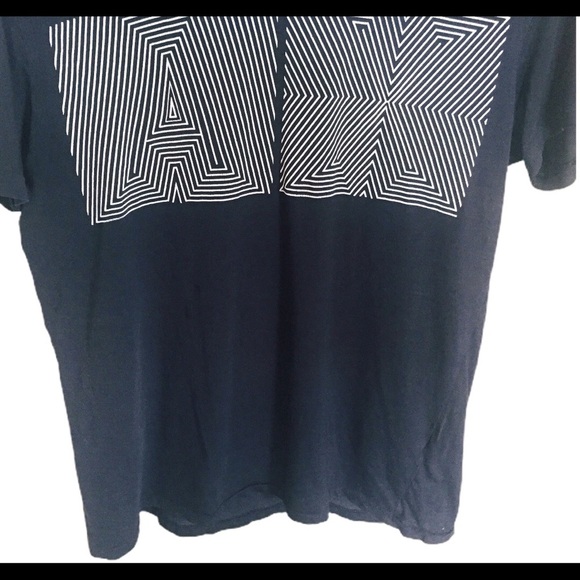 ARMANI EXCHANGE Graphic Pixel AX Print Tee With Cap Sleeves Black Size Large - Picture 5 of 9
